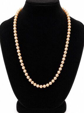 Champagne Glass Pearl Necklace 22" – Classic Elegant